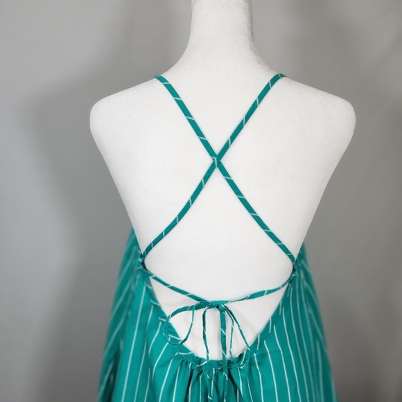 a new day Green Pleated Tie Front Sundress Resortwear,vacation,travel - Picture 5 of 10
